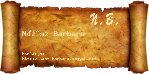 Nász Barbara névjegykártya